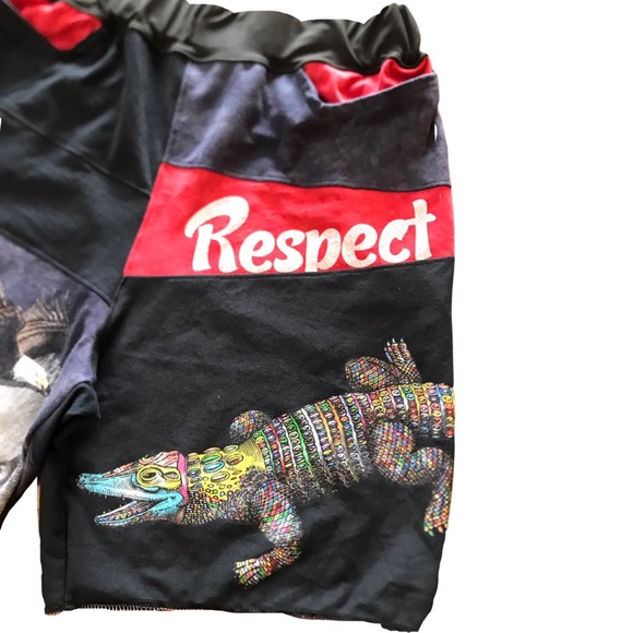 1 of 1 Elastic Shorts, 32”-38”. Reworked Eagle, Alligator, custom shorts - Picture 3 of 6